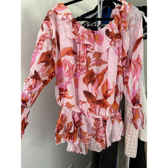 ROCOCO SAND Off Shoulder Mini Dress in Black Multi Fob - Picture 8 of 8